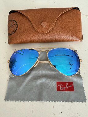 Ray-Ban Flash Blue Aviator Polarized Sunglasses